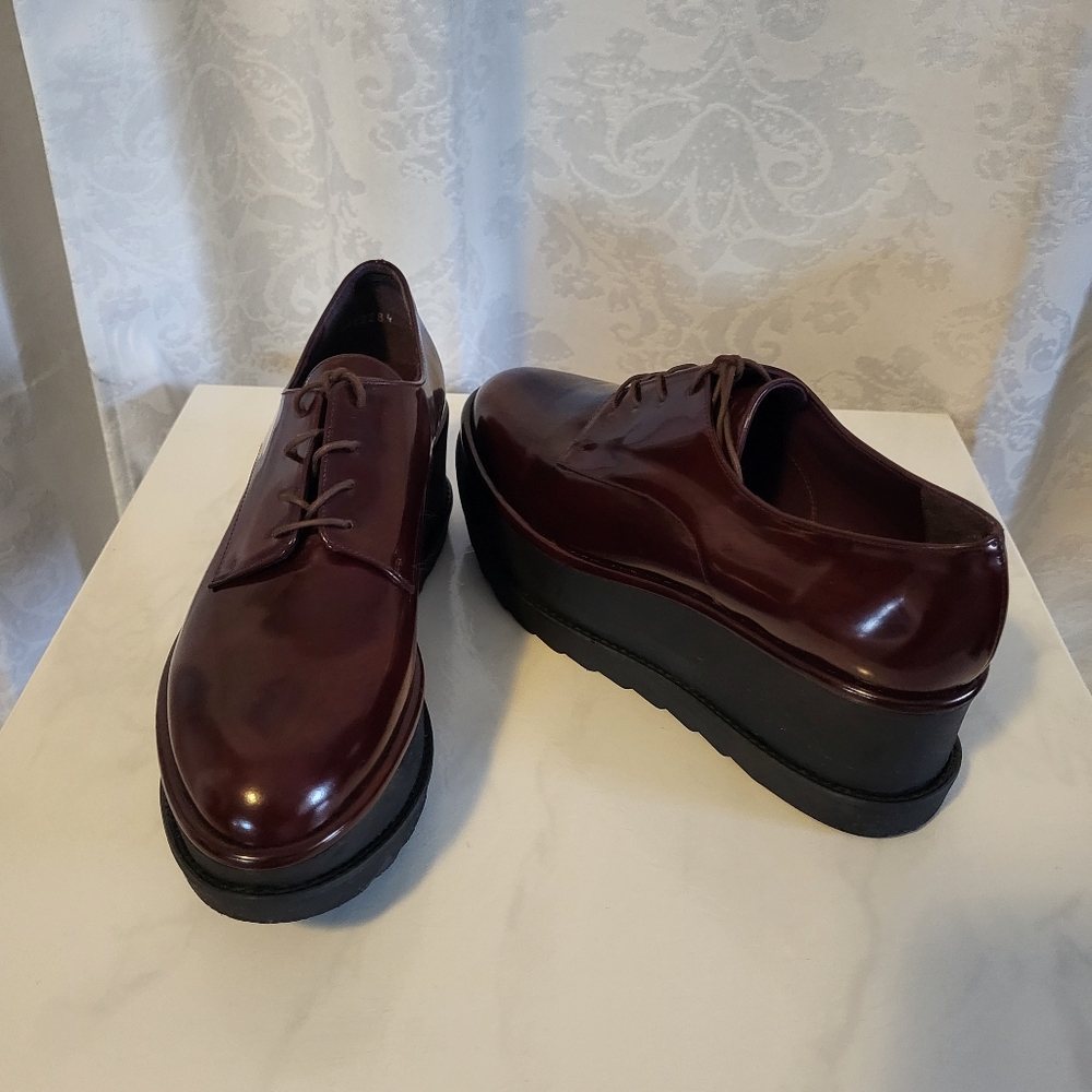Stuart Weitzman Kent Platform Oxford, Women Shoes Size 9M, Color Burgundy - Picture 7 of 12